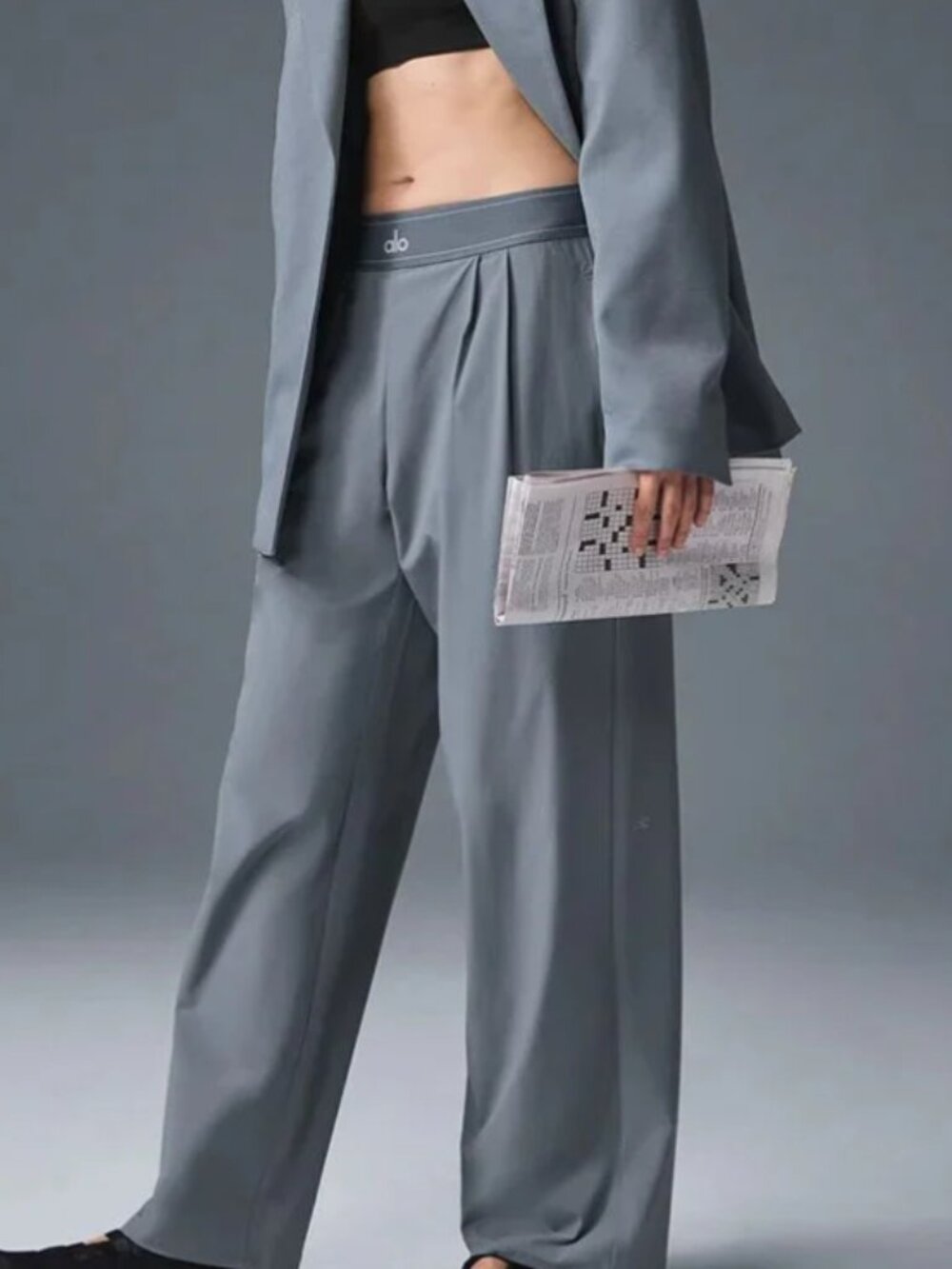 NWT Steel Grey 👖 ALO Yoga Suit Up Trouser | Regular XS-S | Relaxed Fit - Picture 2 of 8